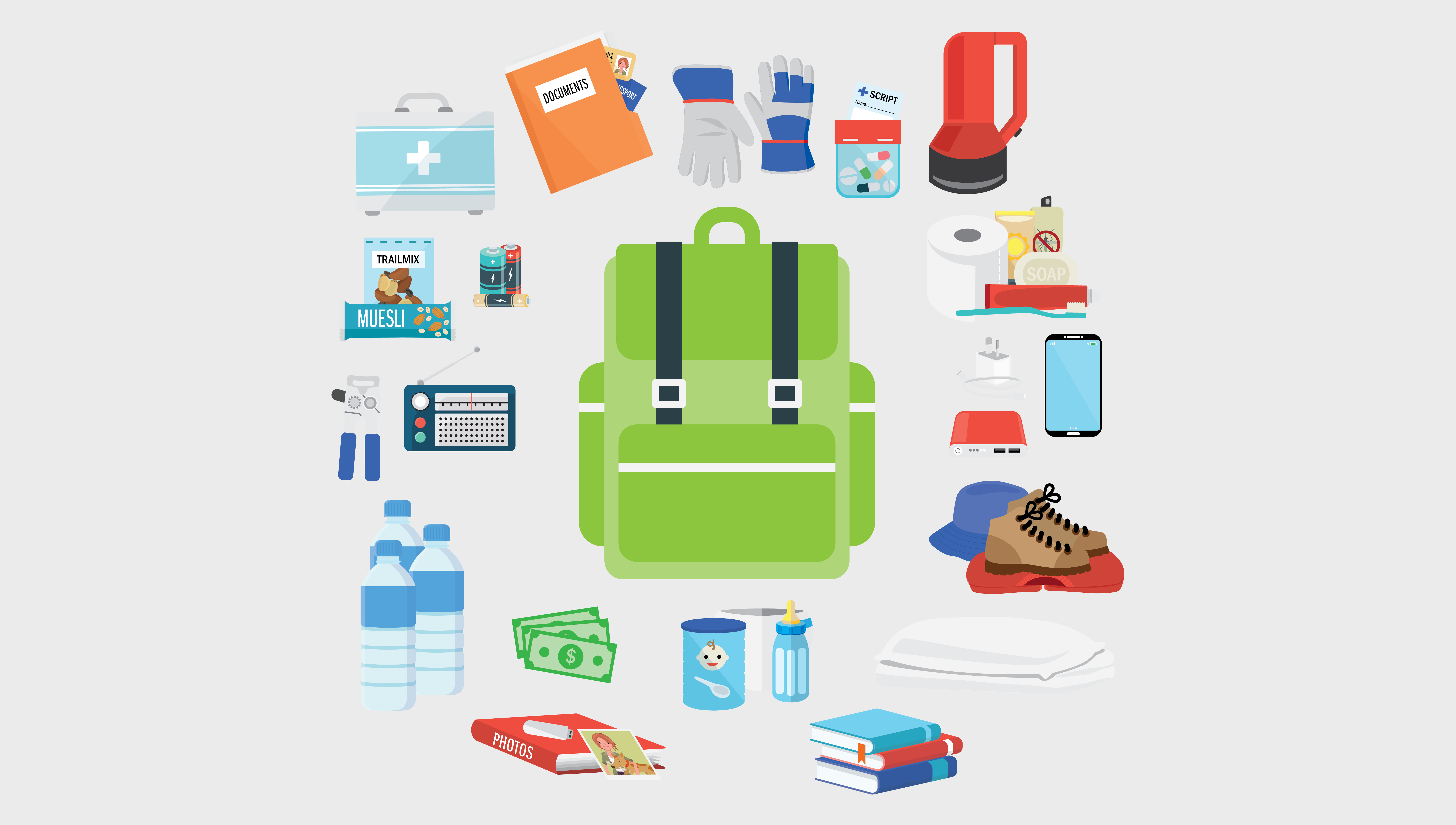 Evacuation kit icons