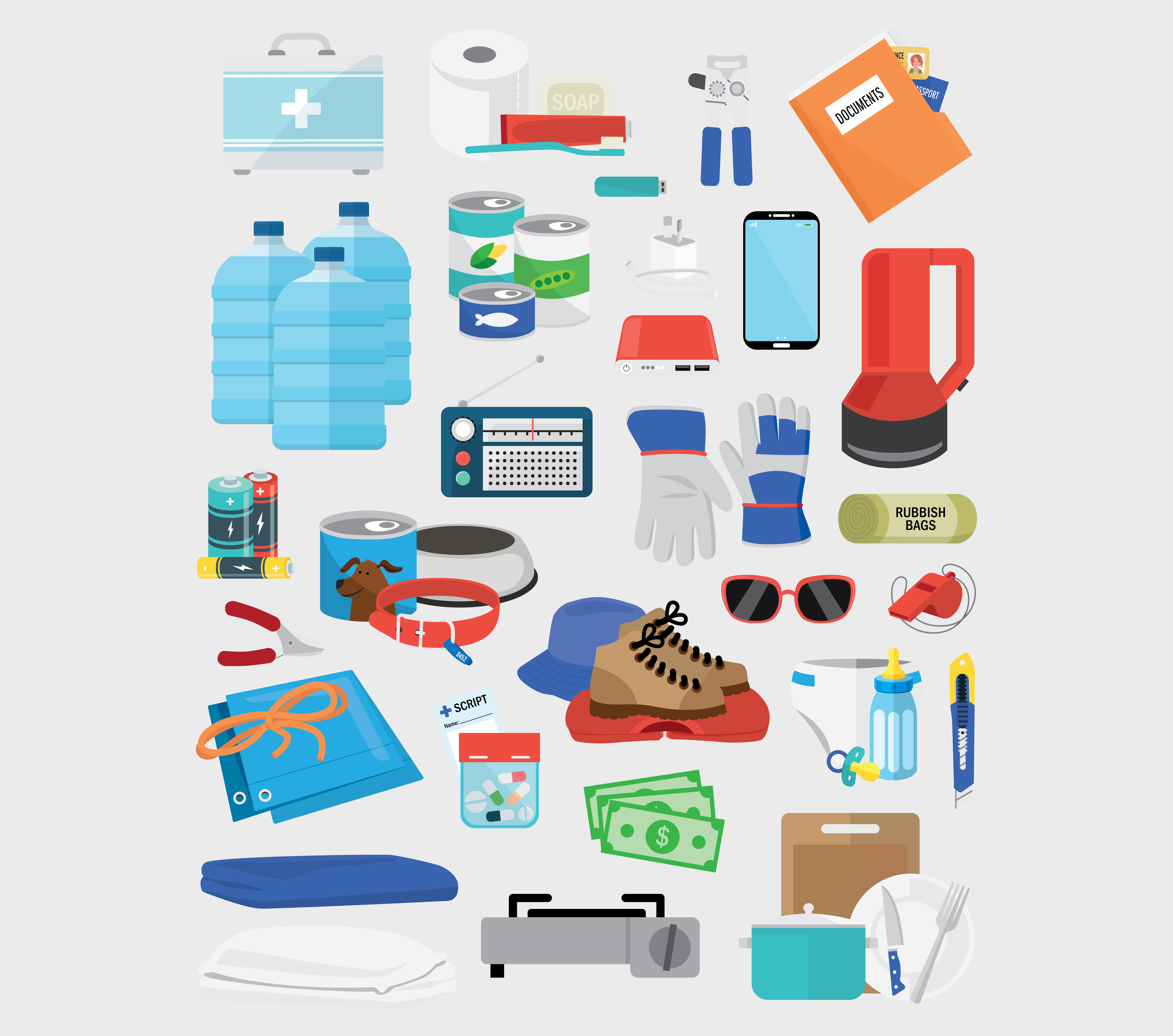 Comprehensive emergency kit items