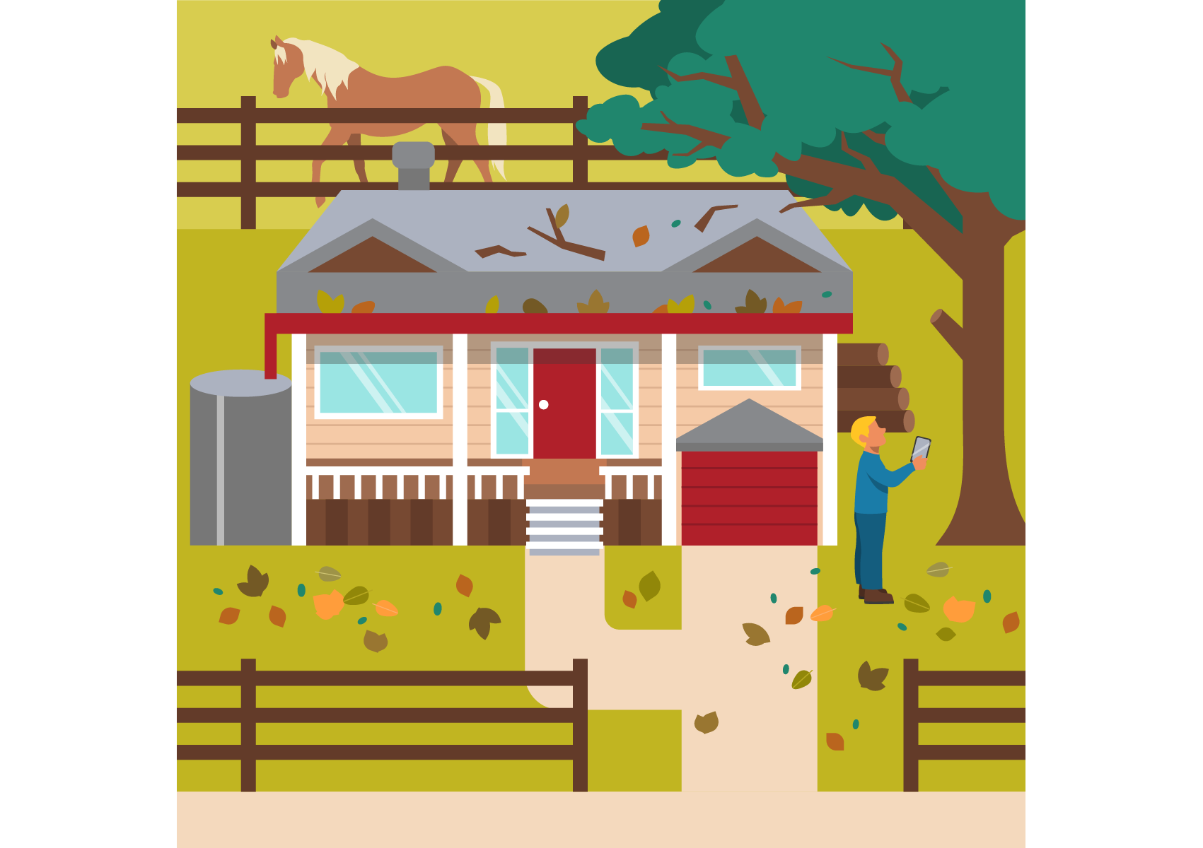 Home preparation for bushfires scene