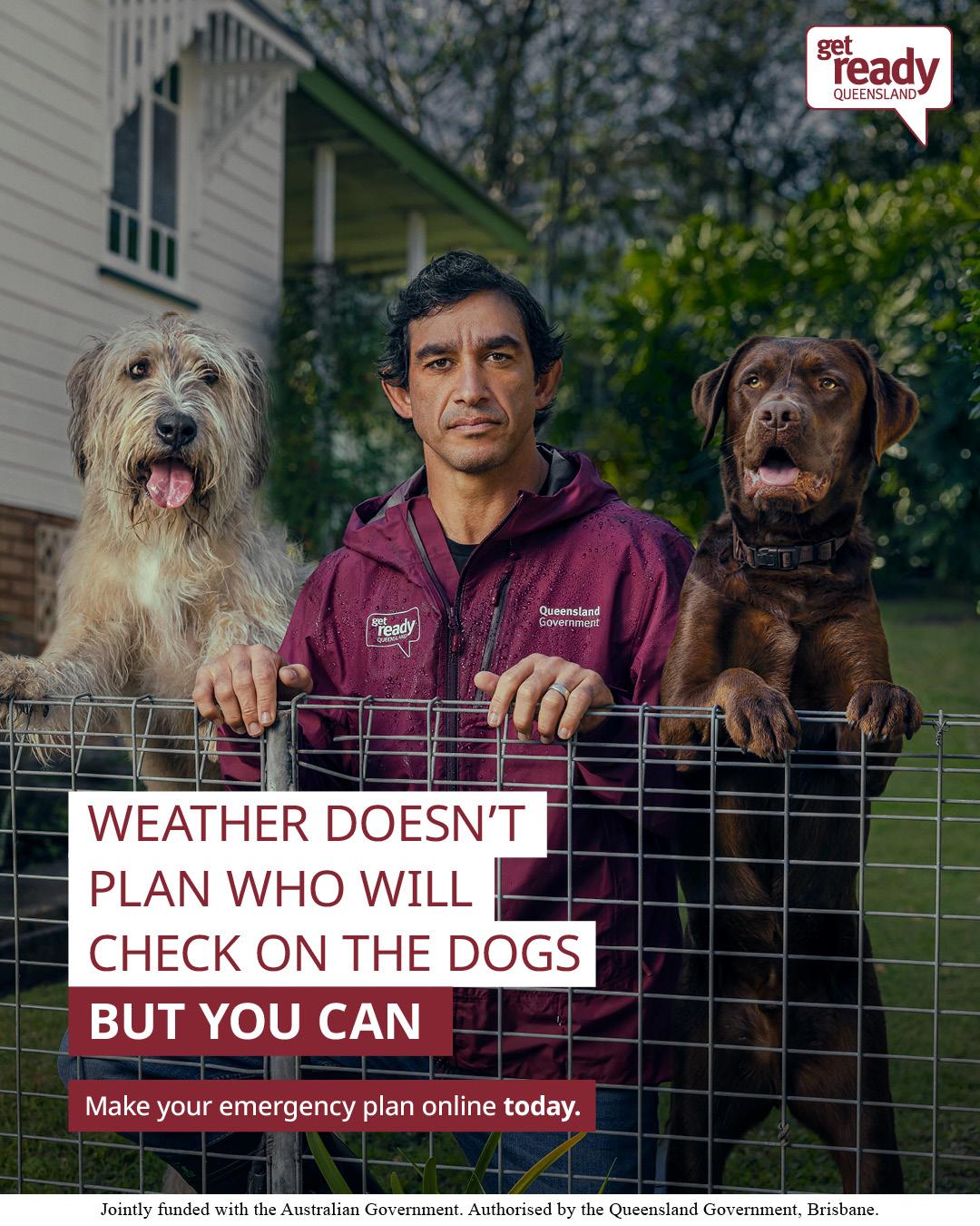 Dog and man at a fence