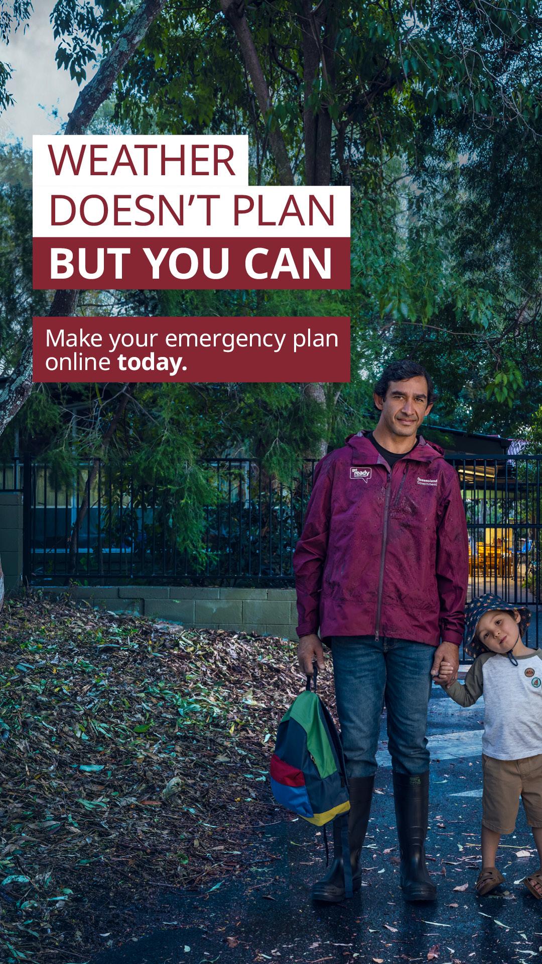 Man and child outside school gate
