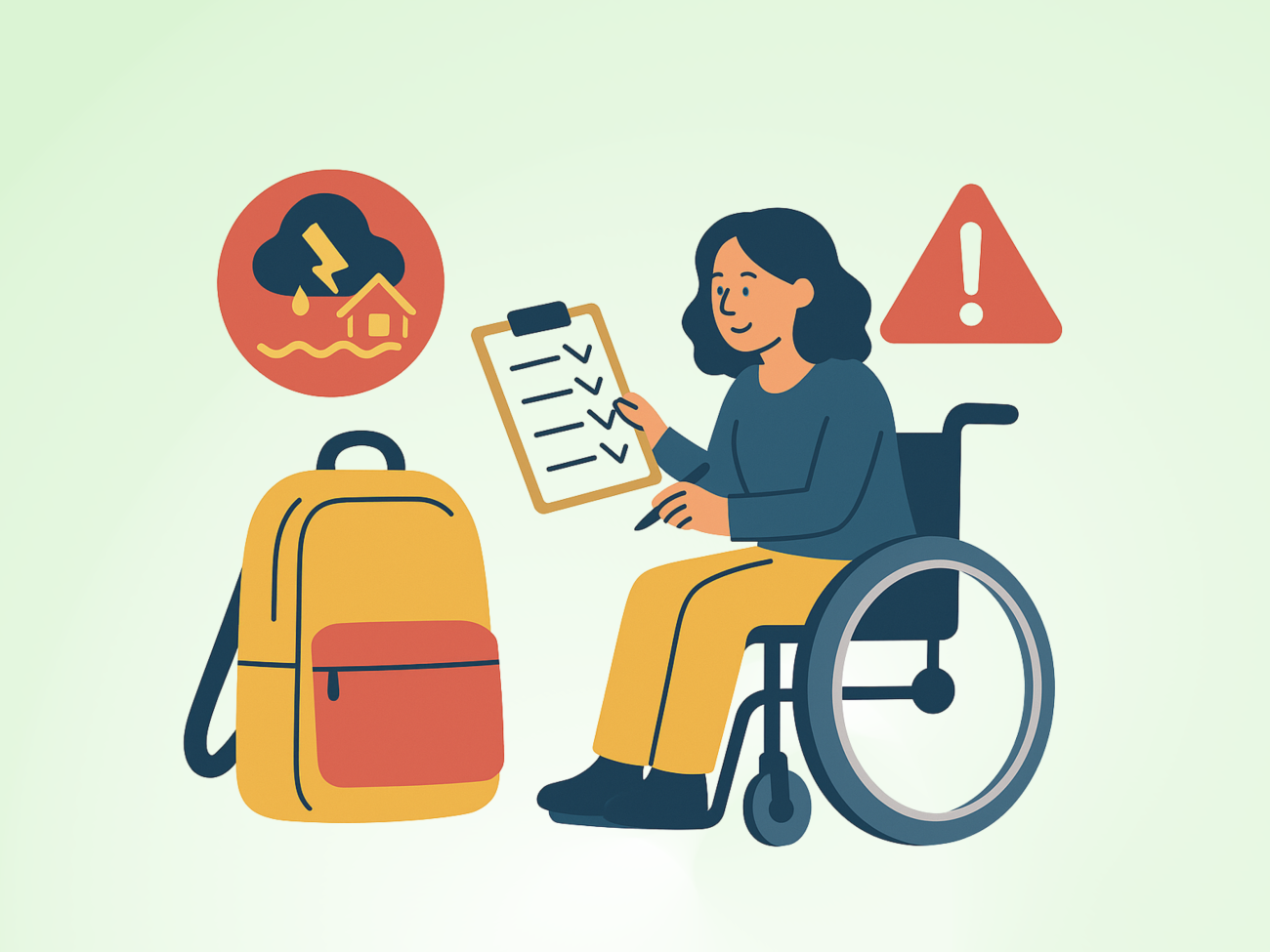 Person with a disability taking action to prepare