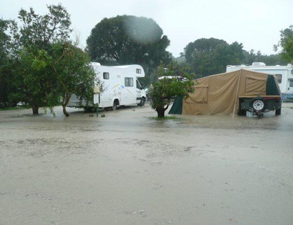 Flooded Caravan Park