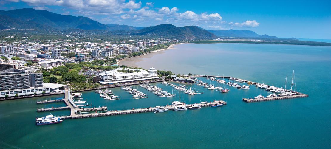 Aerial photo of Cairns marina