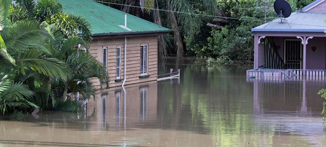 Flooded houses