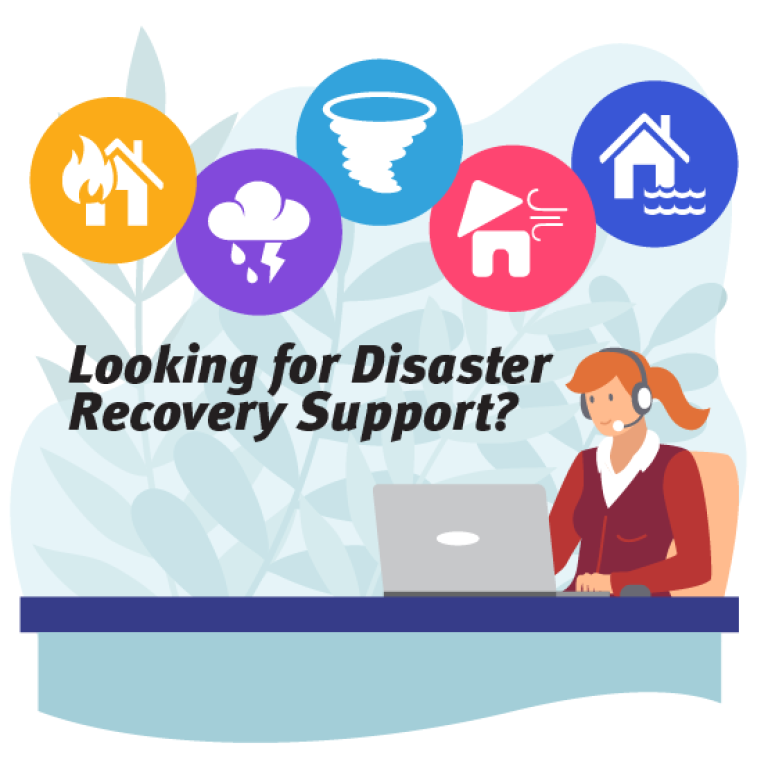 Icon depicting tele help desk for disasters