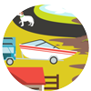 Boat on trailer icon