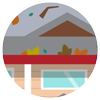 Gutter leaf litter icon