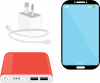 Mobile phone and charger icon