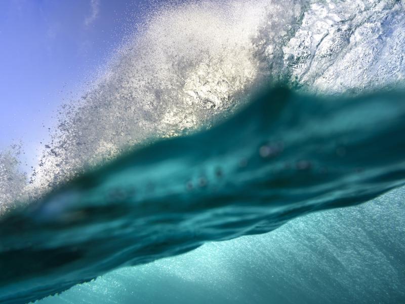 Close up of large waves