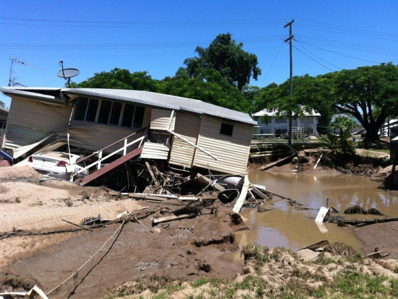 Cyclone damaged house