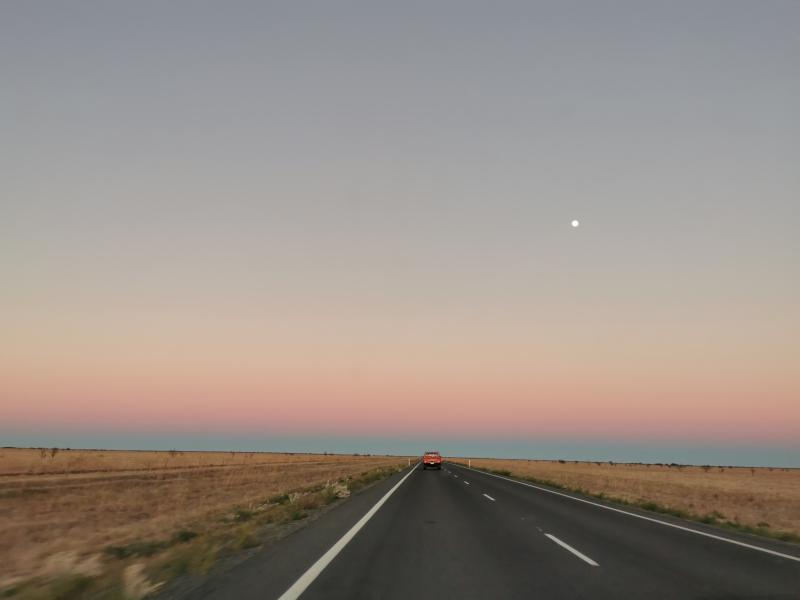 Outback highway at dusk