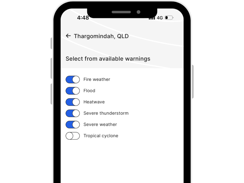 BOM Weather App - customise 