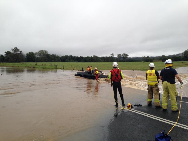 Swift Water Rescue of Car on Flooded Road