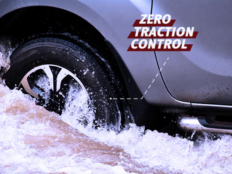 car in floodwater