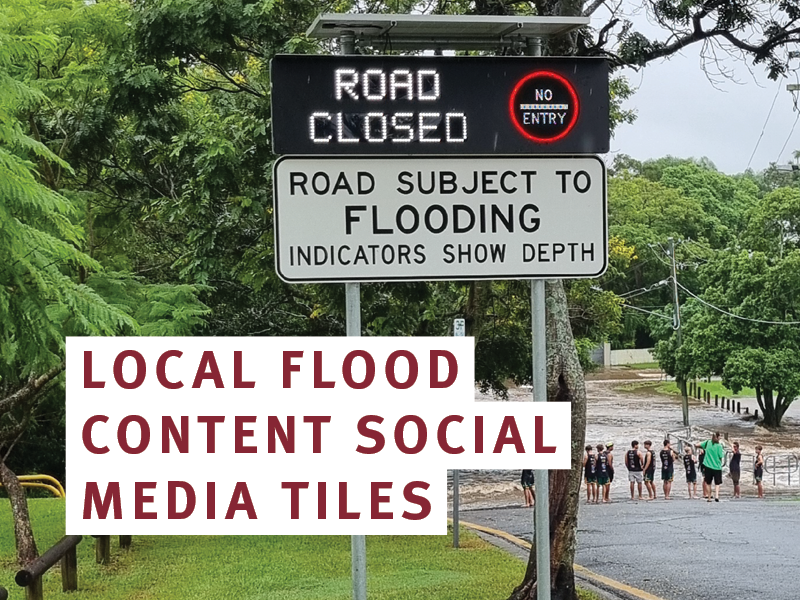 Local flood content social media tiles