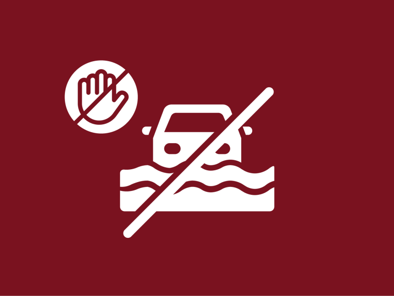 QR CODE DON'T DRIVE THROUGH FLOOD WATER