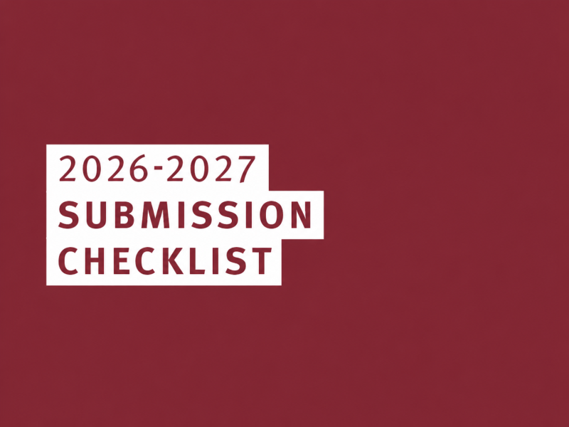 Link to 2026-2027 Submission Checklist.